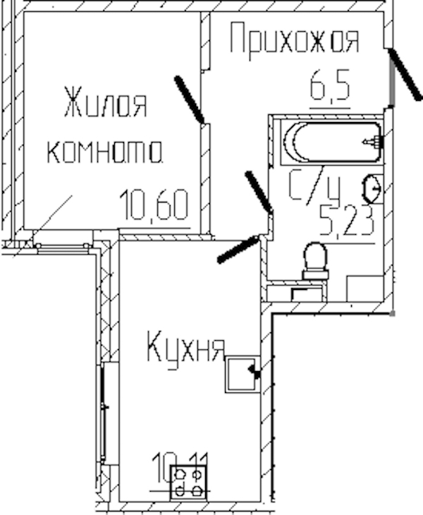 1-комнатная квартира 32.44 м², 2/8 эт., ЖК «SERTOLOVO PARK»